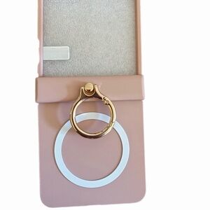 Pink Phone Case with Gold Ring Holder
